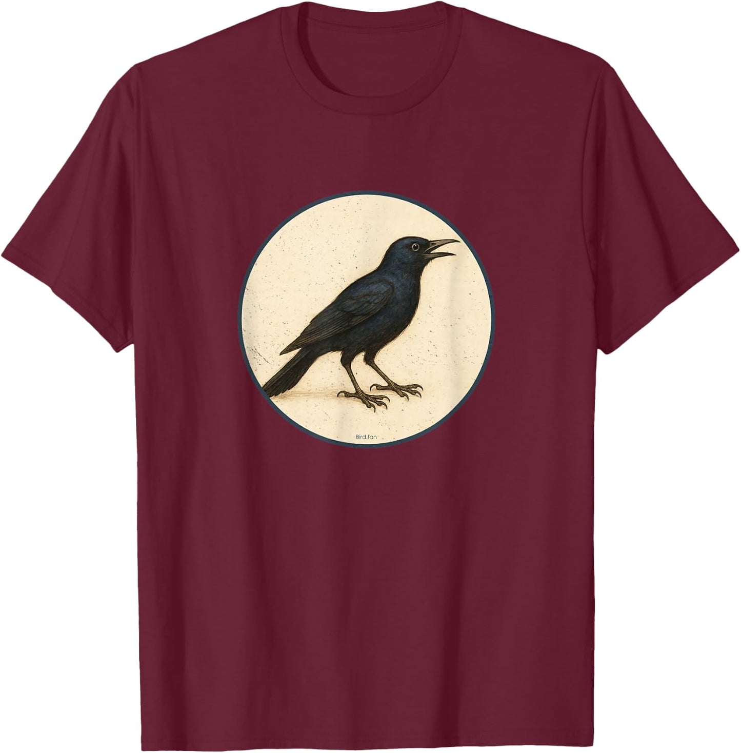 Colorful Retro Common Grackle Bird Design T-Shirt - T-Shirt | Maroon