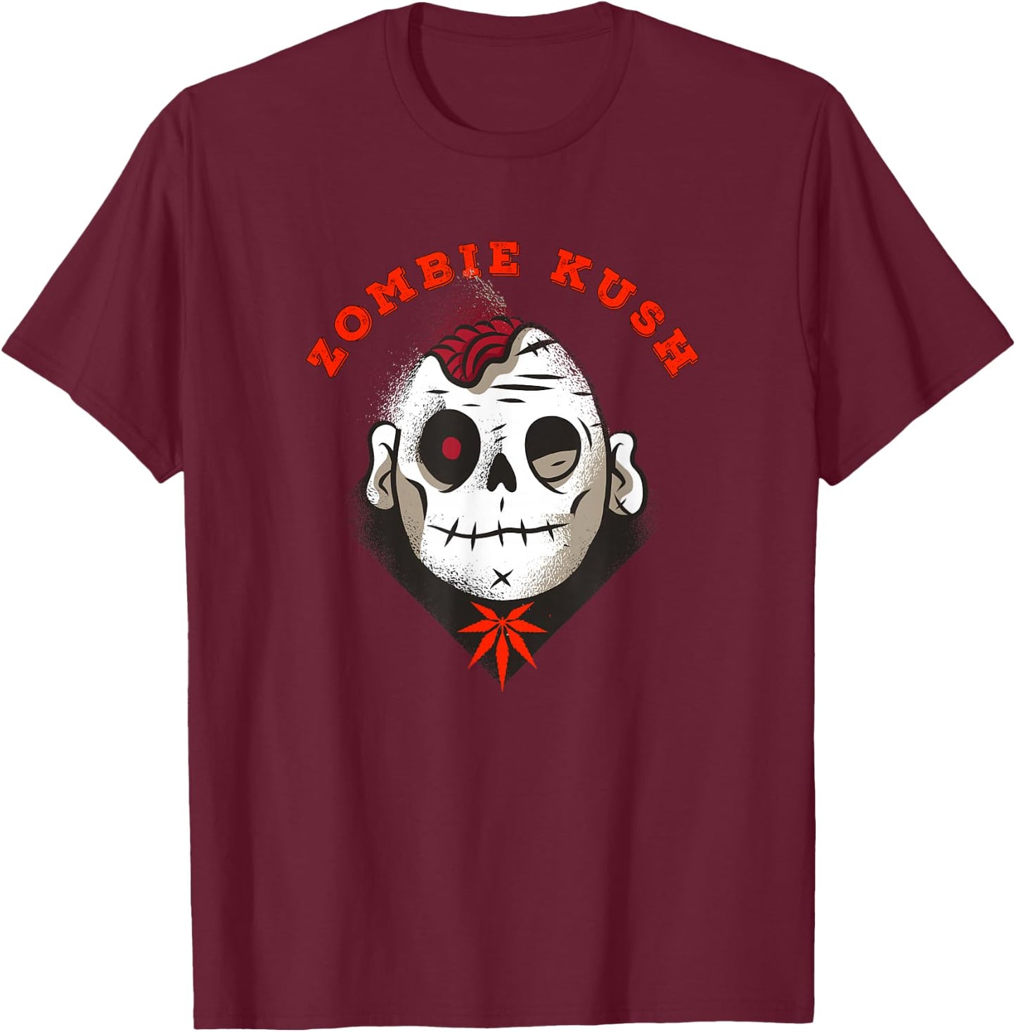 Zombie Kush Cannabis Weed Marijuana Strain Stoner Style T-Shirt - T-Shirt | Maroon