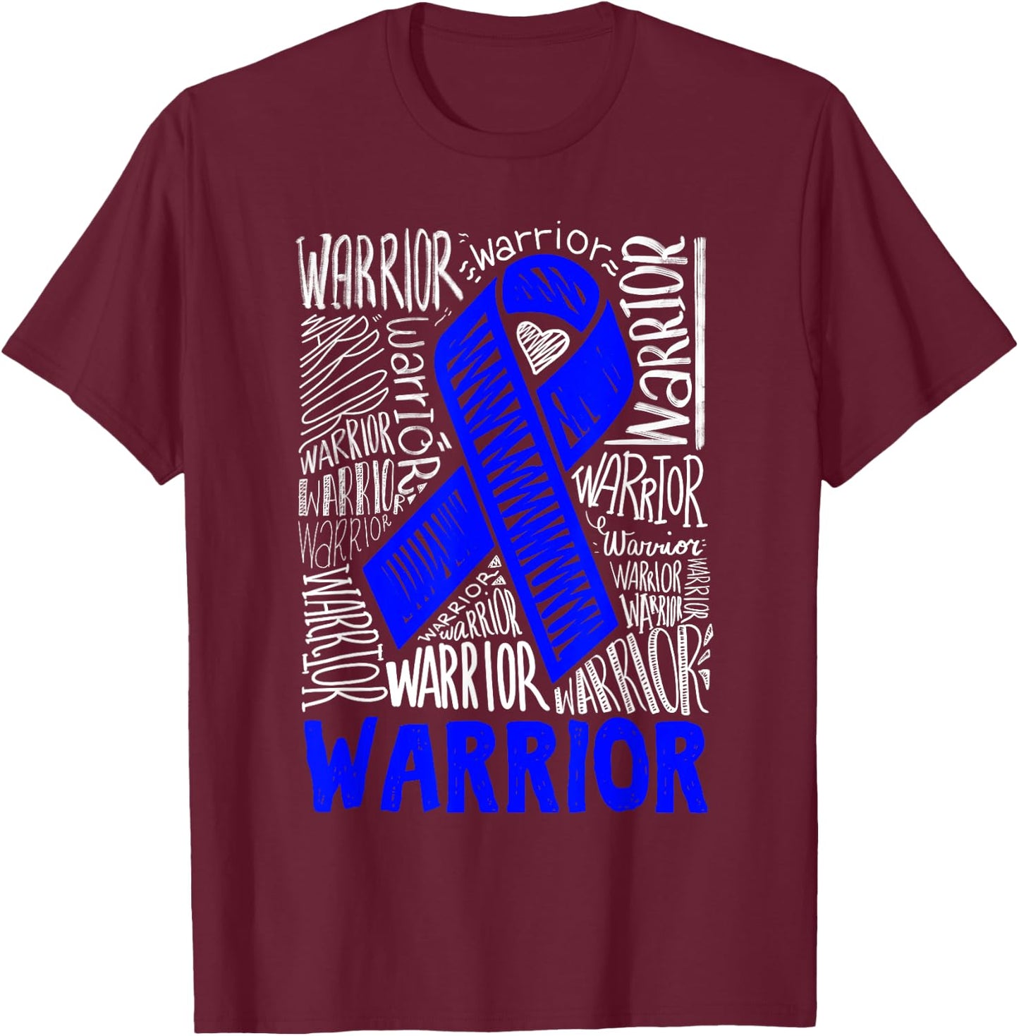 Colon Cancer Survivor Chemo Warrior Awareness Support Gift T-Shirt - T-Shirt | Maroon