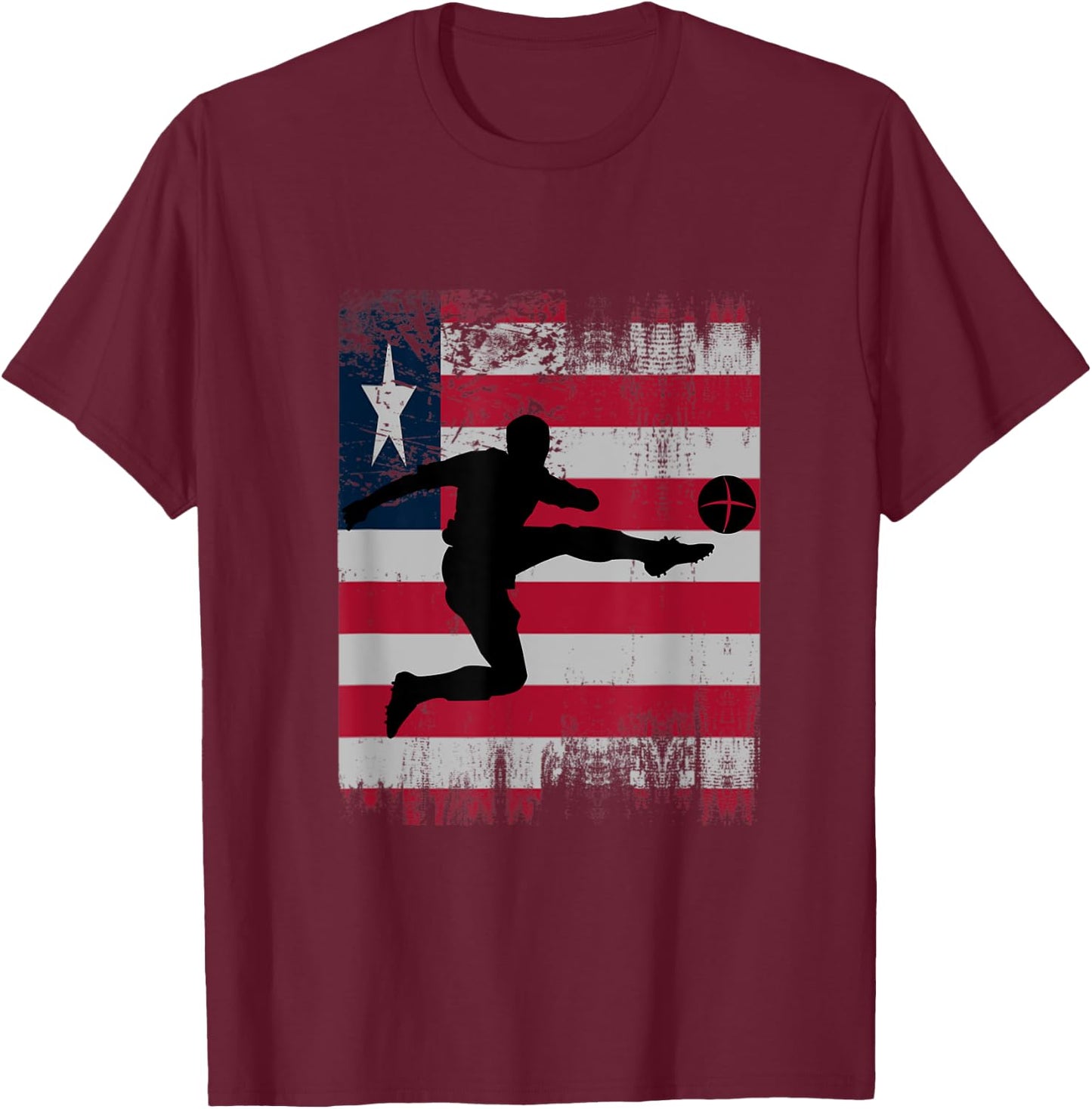 Liberia Soccer Liberian Football Liberia futbol team T-Shirt - T-Shirt | Maroon