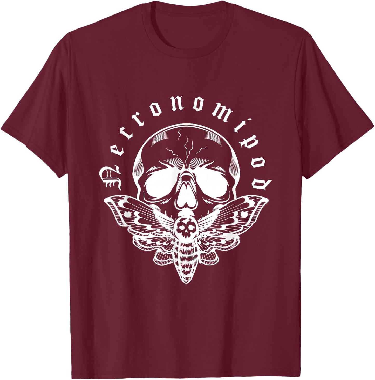 Necronomipod Moth T-Shirt - T-Shirt | Maroon