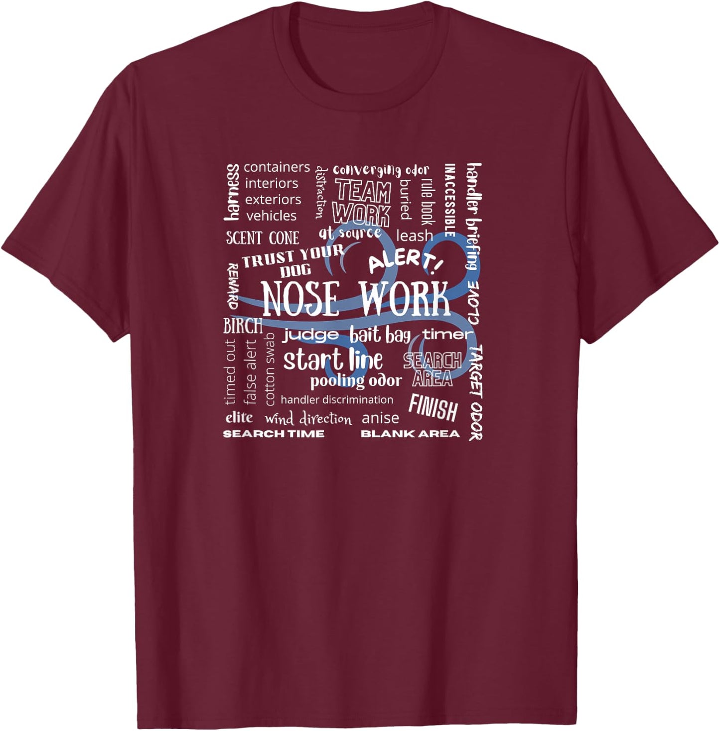 Canine Nosework Sniffer Dog T-Shirt - T-Shirt | Maroon