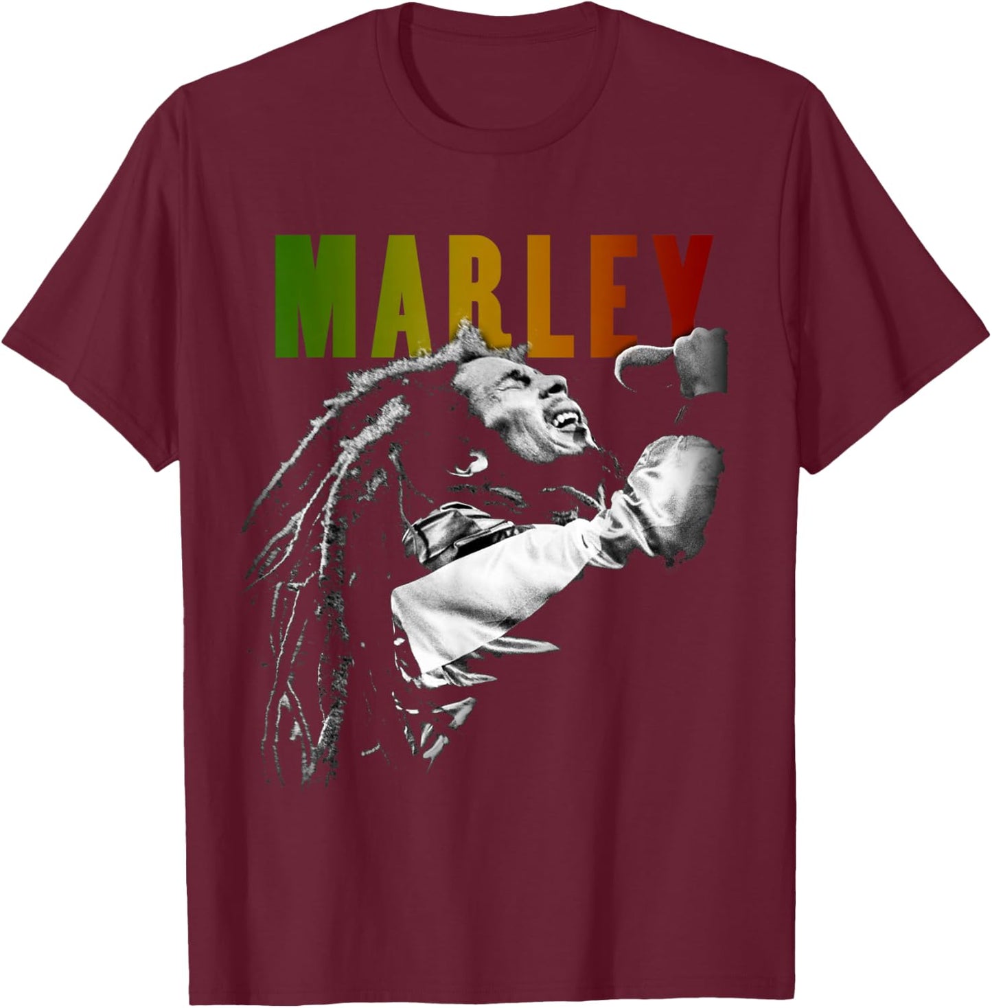 Bob Marley Rastaman Vibration Washed T-Shirt - T-Shirt | Maroon