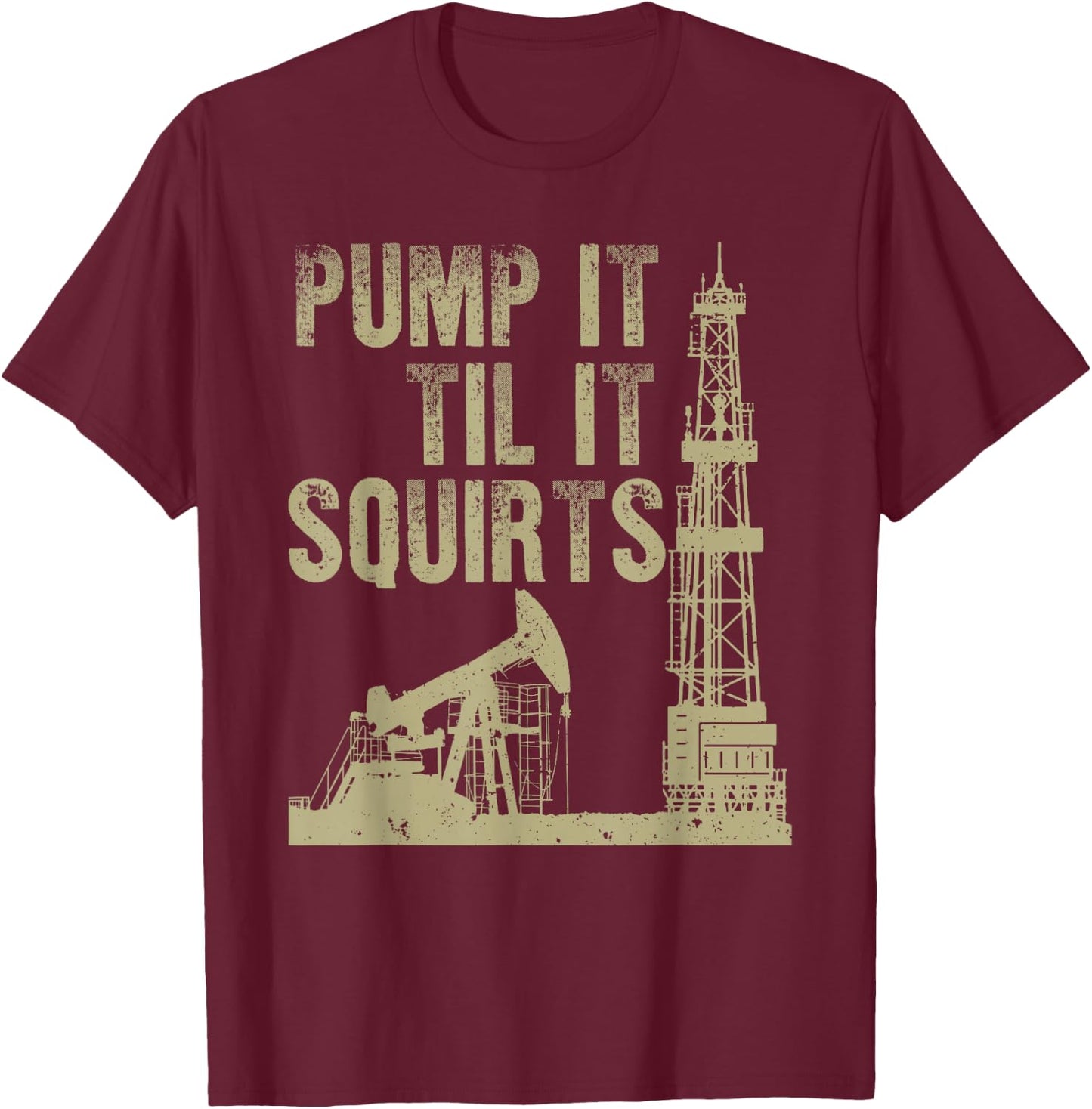 Funny Oil Field Art Women Oilfield Plant Pump Lovers T-Shirt - T-Shirt | Maroon