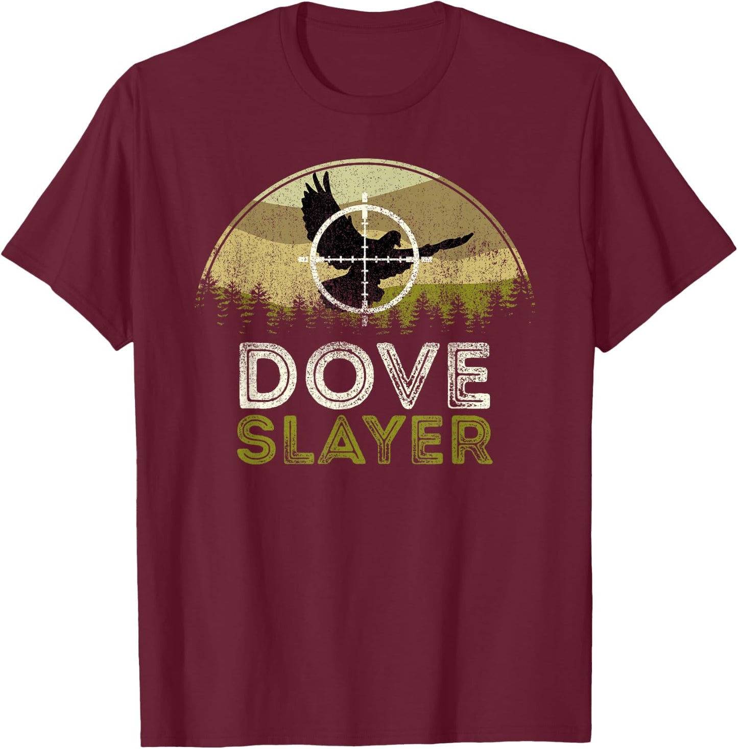 Camo Vintage Sunset Dove Hunter Dove Hunting T-Shirt - T-Shirt | Maroon
