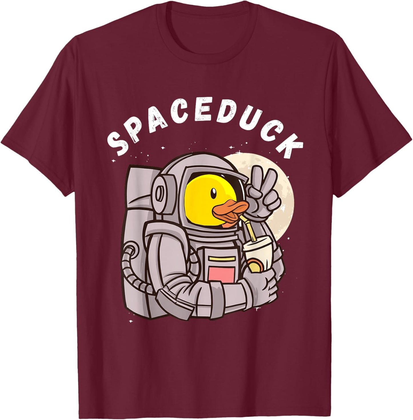 Space Rubber Duck Funny Astronaut Rubber Duckling Galaxy T-Shirt - T-Shirt | Maroon