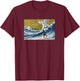 Funny Retro Vintage Surfing a Wave Airedale Terrier Lover T-Shirt - T-Shirt | Maroon