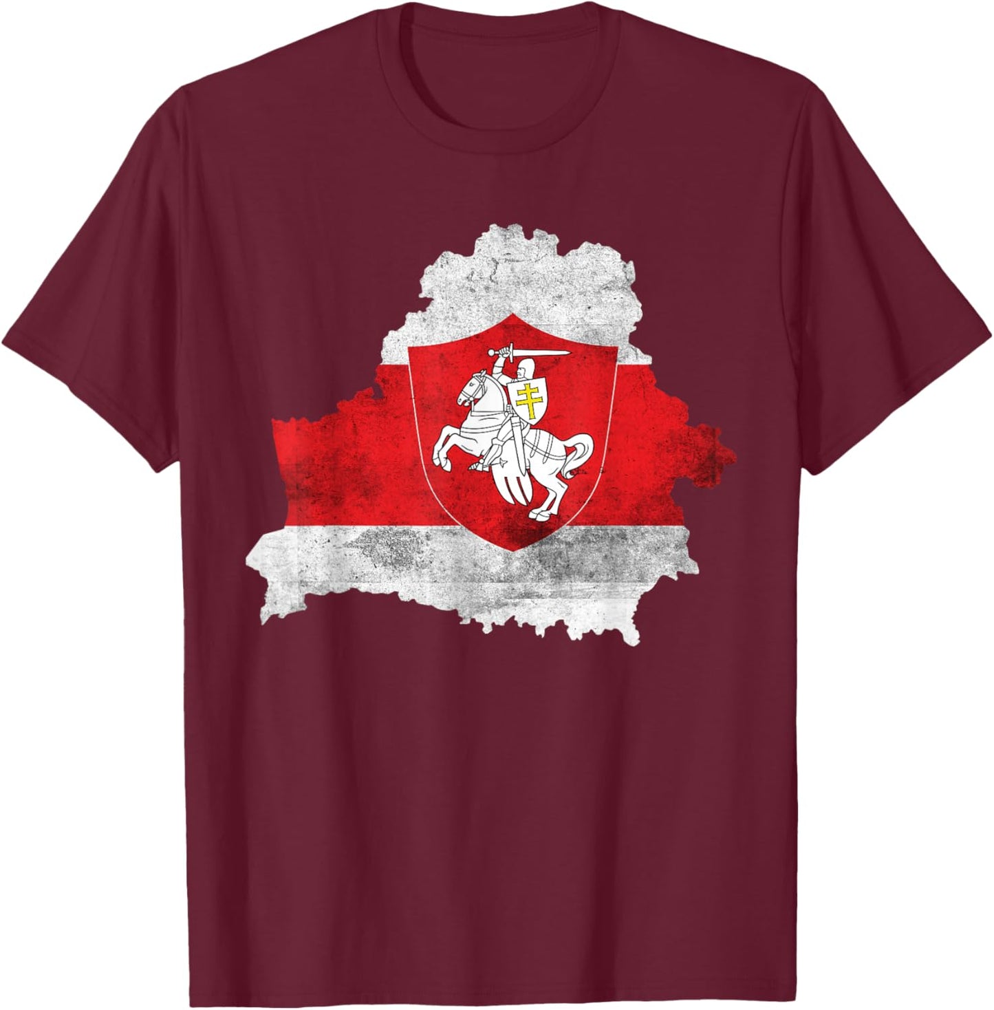 Belarus Pogonya White Red White Flag Protest Symbol T-Shirt - T-Shirt | Maroon