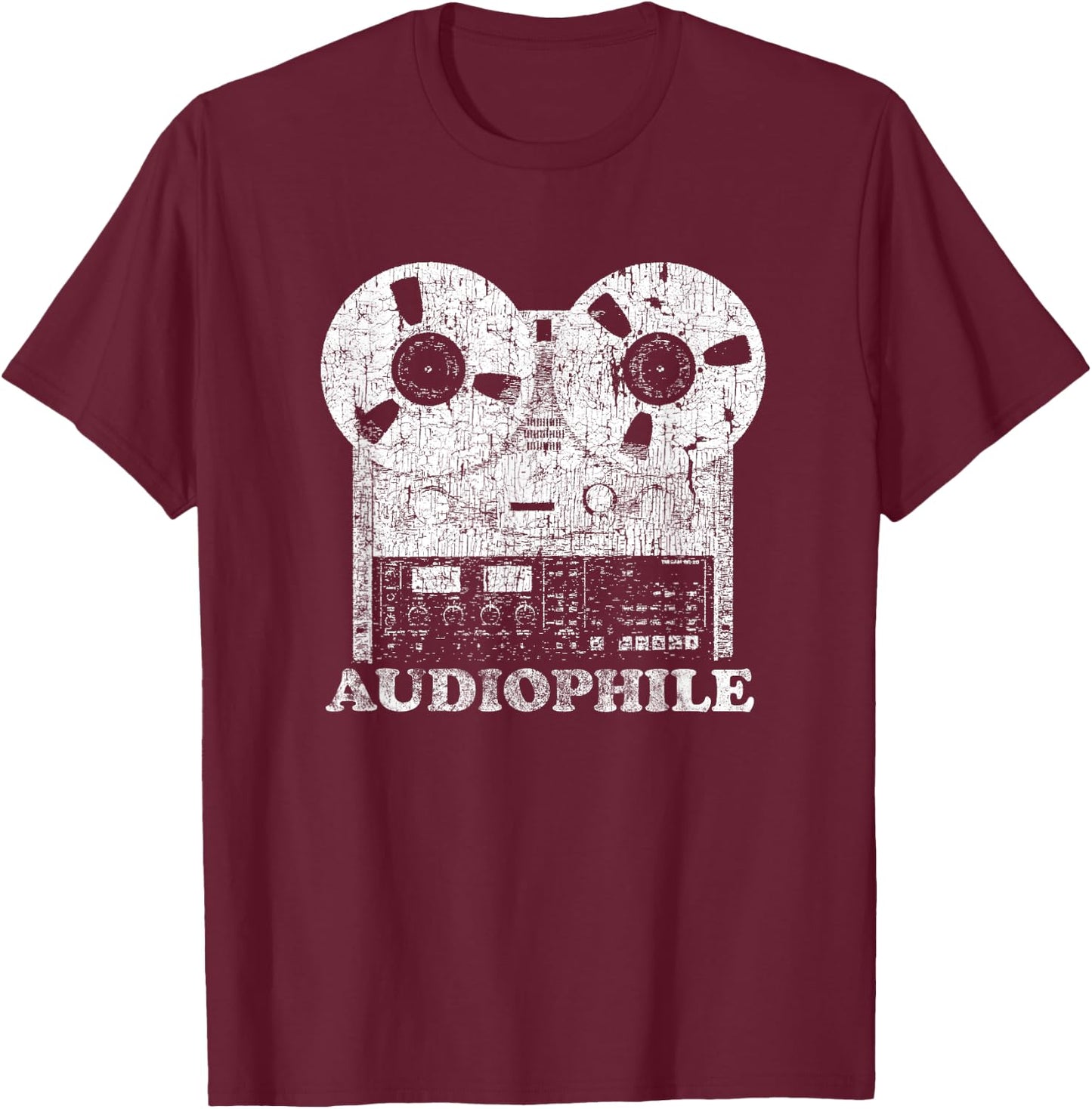 Audiophile Reel to Reel Tape T-Shirt - T-Shirt | Maroon