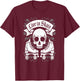 Skull And Roller Skates Live To Skate Goth Punk Roller Derby T-Shirt - T-Shirt | Maroon