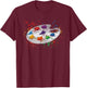 Art Painting Paint Palette Illustration Drawing Artist T-Shirt - T-Shirt | Maroon