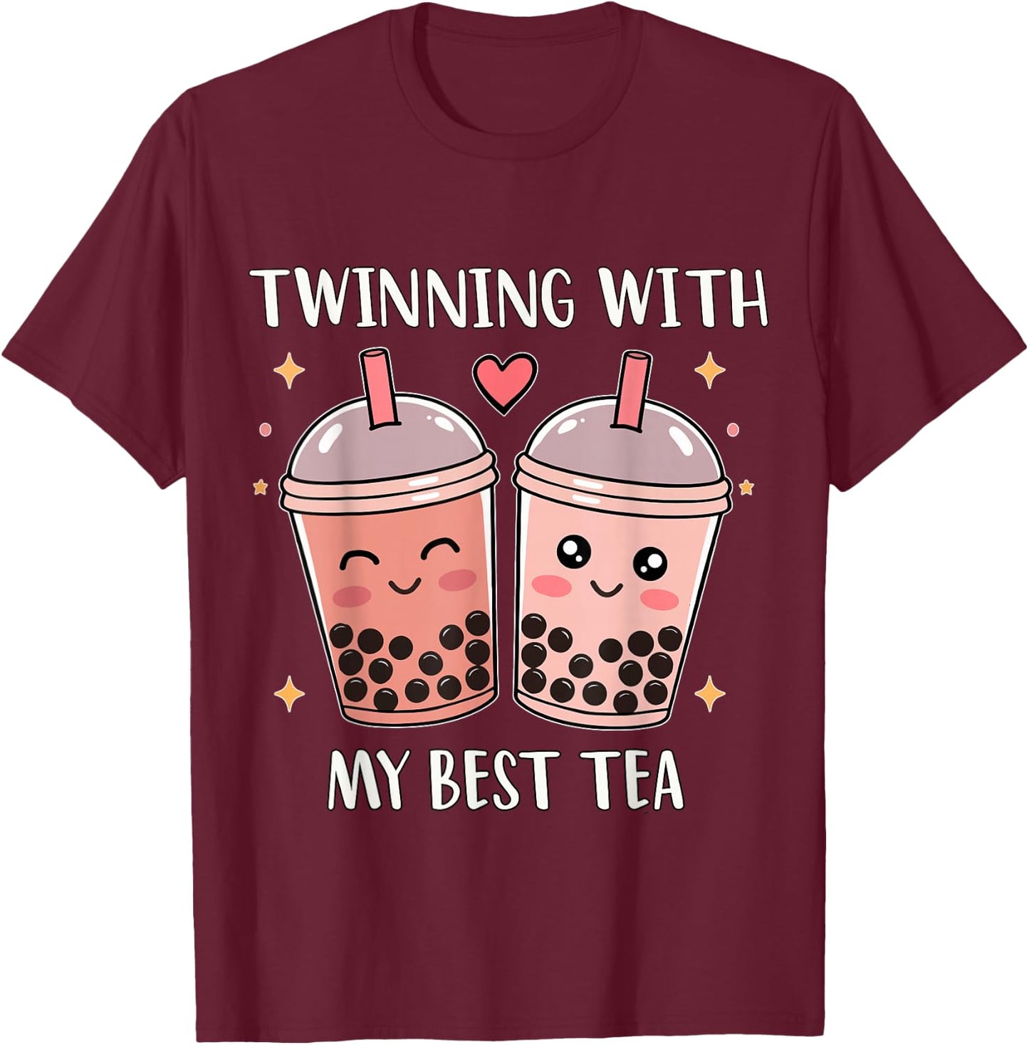 Twinning with My Bestie, Spirit Week Girls Kids Day Best Tea T-Shirt - T-Shirt | Maroon