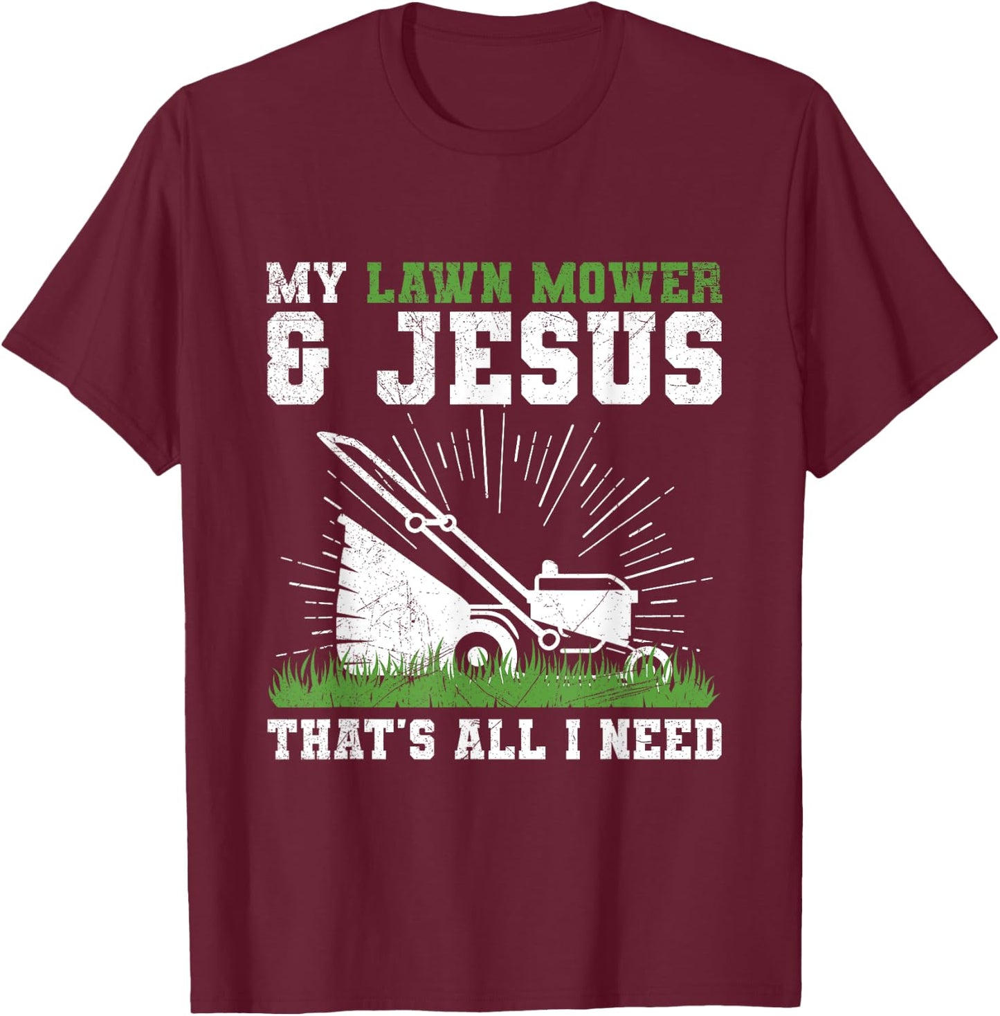 Garden Lawn Mowing Design for a Lawn Caretaker T-Shirt - T-Shirt | Maroon