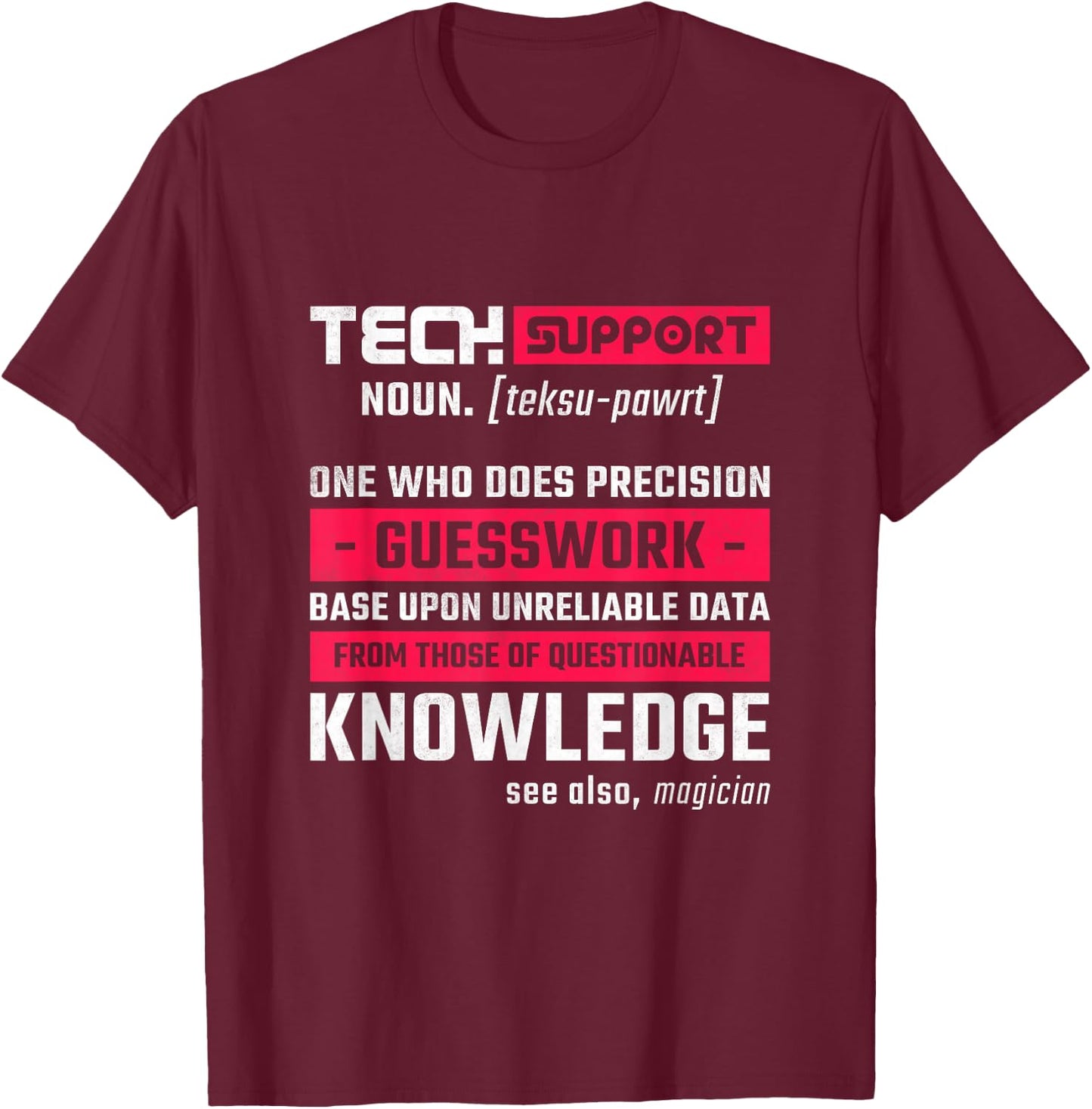Funny Help Desk Gifts For Technical Support Tech Support Definition, Help Desk T-Shirt - T-Shirt | Maroon