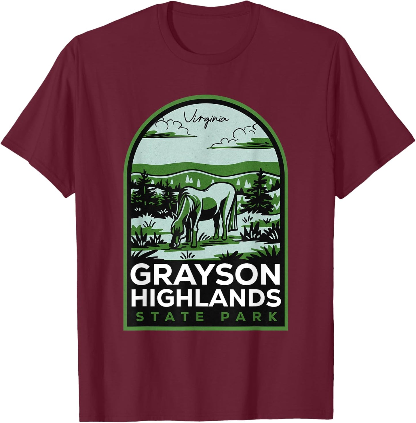 Grayson Highlands State Park Virginia T-Shirt - T-Shirt | Maroon