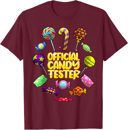 Cool Candy for Boys Girls Kids Bar Lollipop Halloween Sweets T-Shirt - T-Shirt | Maroon