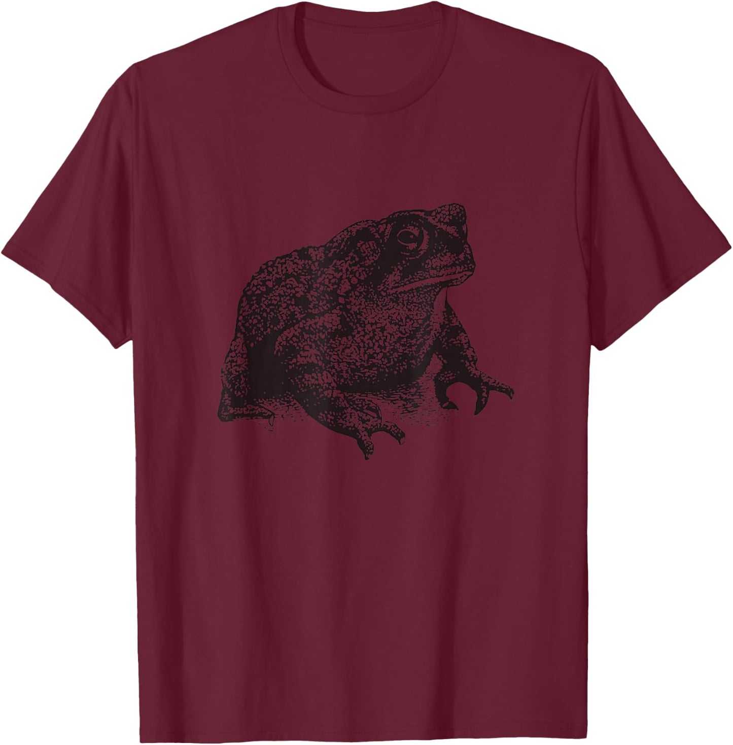 Fat Toad Minimalist Frog Amphibian Biology Realistic T-Shirt - T-Shirt | Maroon