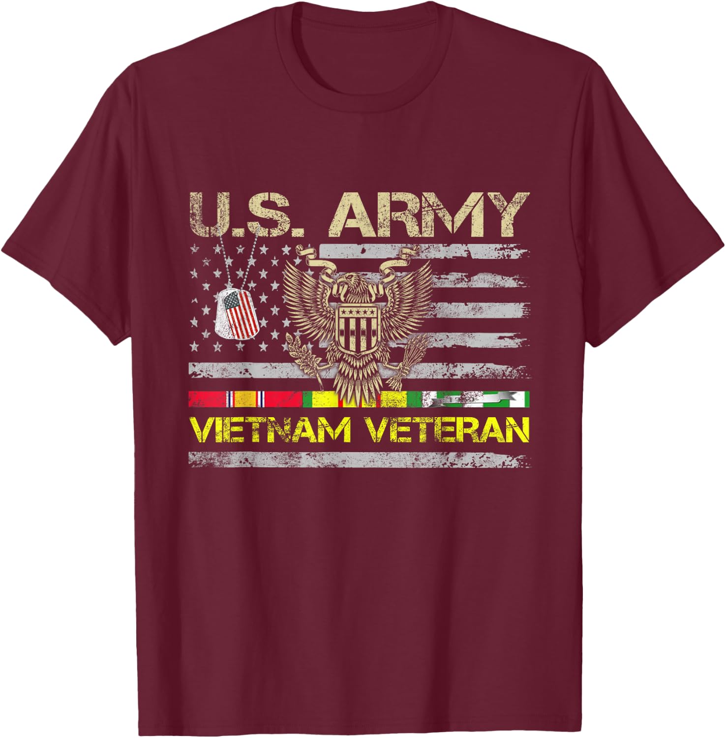U.S Army Vietnam Veteran T Shirt Vietnam War Veterans Day T-Shirt - T-Shirt | Maroon