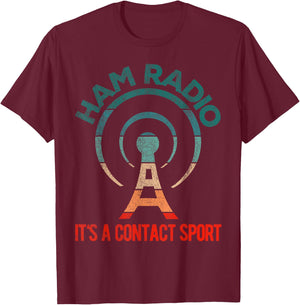 Funny Ham Radio Operator Grandpa Dad Amateur Radio Retro T-Shirt - T-Shirt | Maroon
