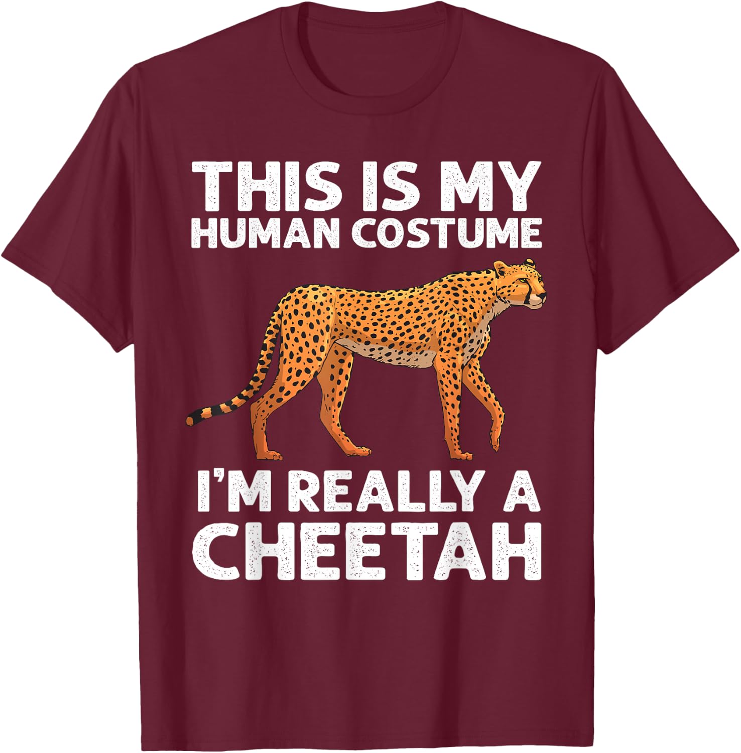 Funny Cheetah Design for Boys Girls Leopard Safari Wildlife T-Shirt - T-Shirt | Maroon