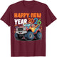 Happy New Year 2026 Toddlers Kids Boys Funny Monster Truck T-Shirt - T-Shirt | Maroon