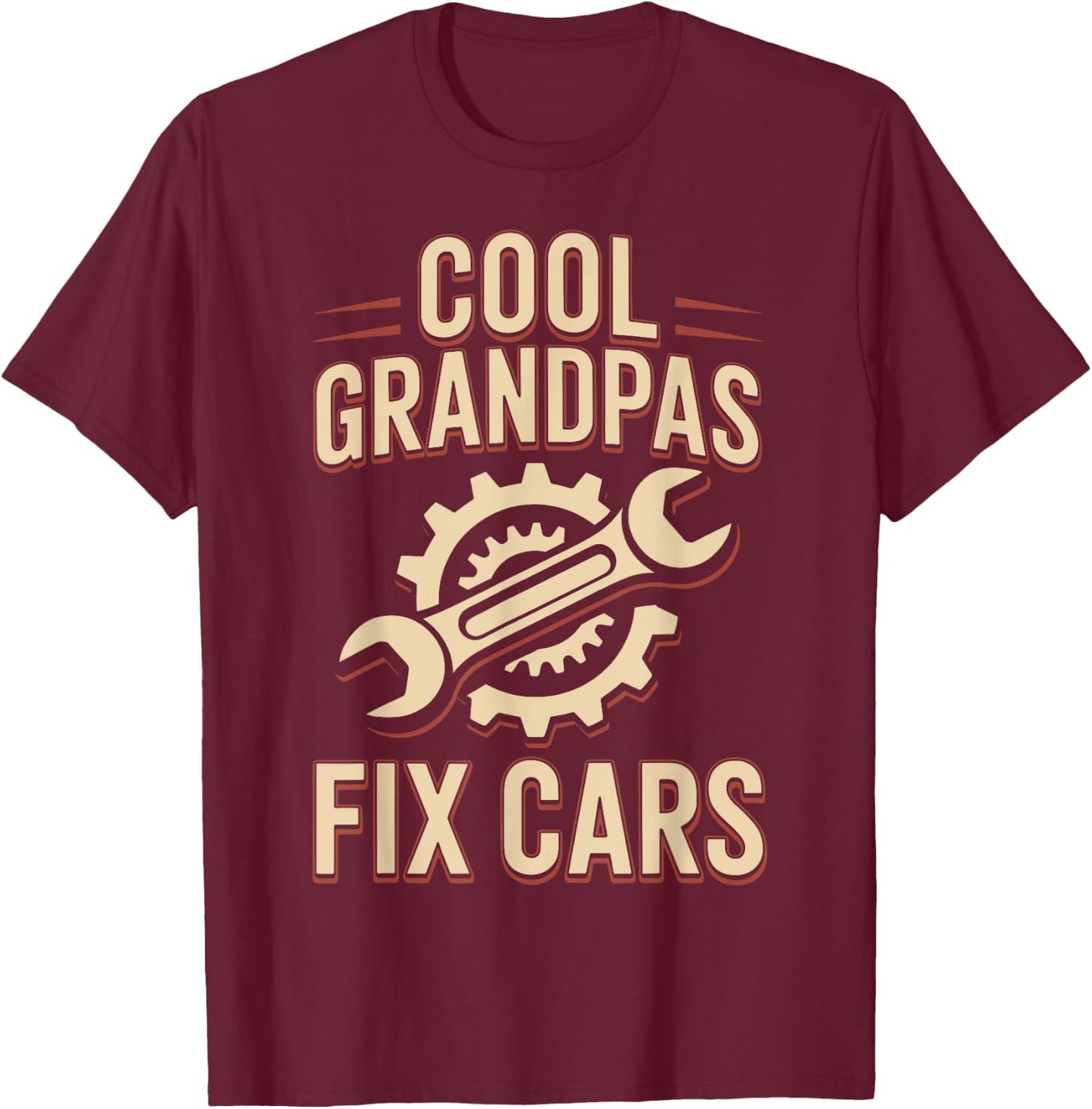 Cool Grandpas Fix Cars Funny Car Mechanic T-Shirt - T-Shirt | Maroon