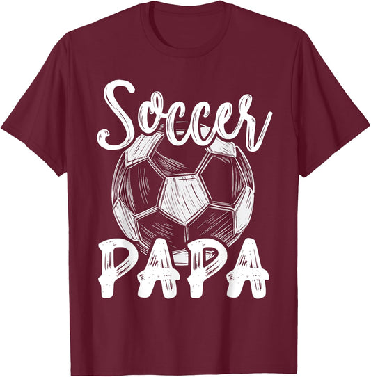 Soccer Papa Family Matching Team Player Soccer Ball T-Shirt - T-Shirt | Maroon