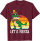 Let's Fiesta Mexican Dino Trex Cinco De Mayo Toddler Boys T-Shirt - T-Shirt | Maroon