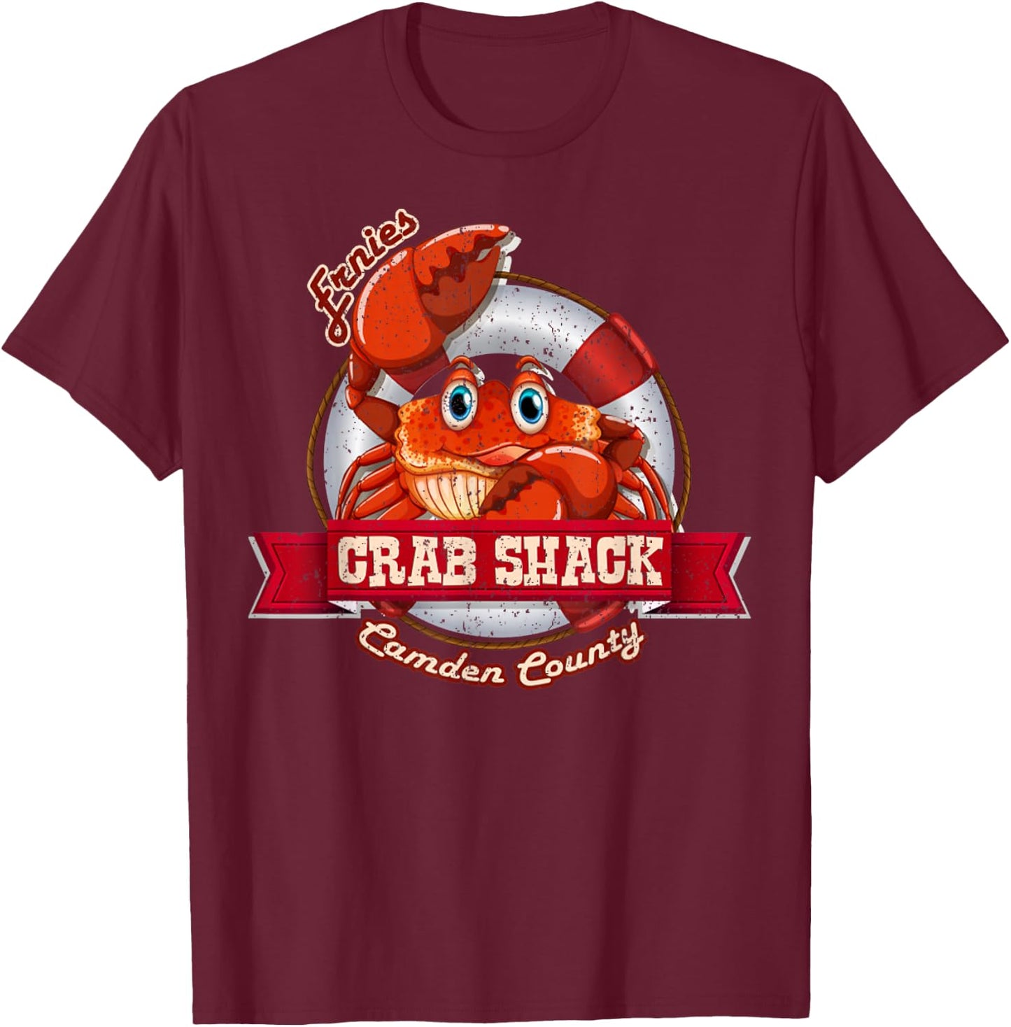 Vintage The Crab Shack From My Name Is Earl T-Shirt - T-Shirt | Maroon