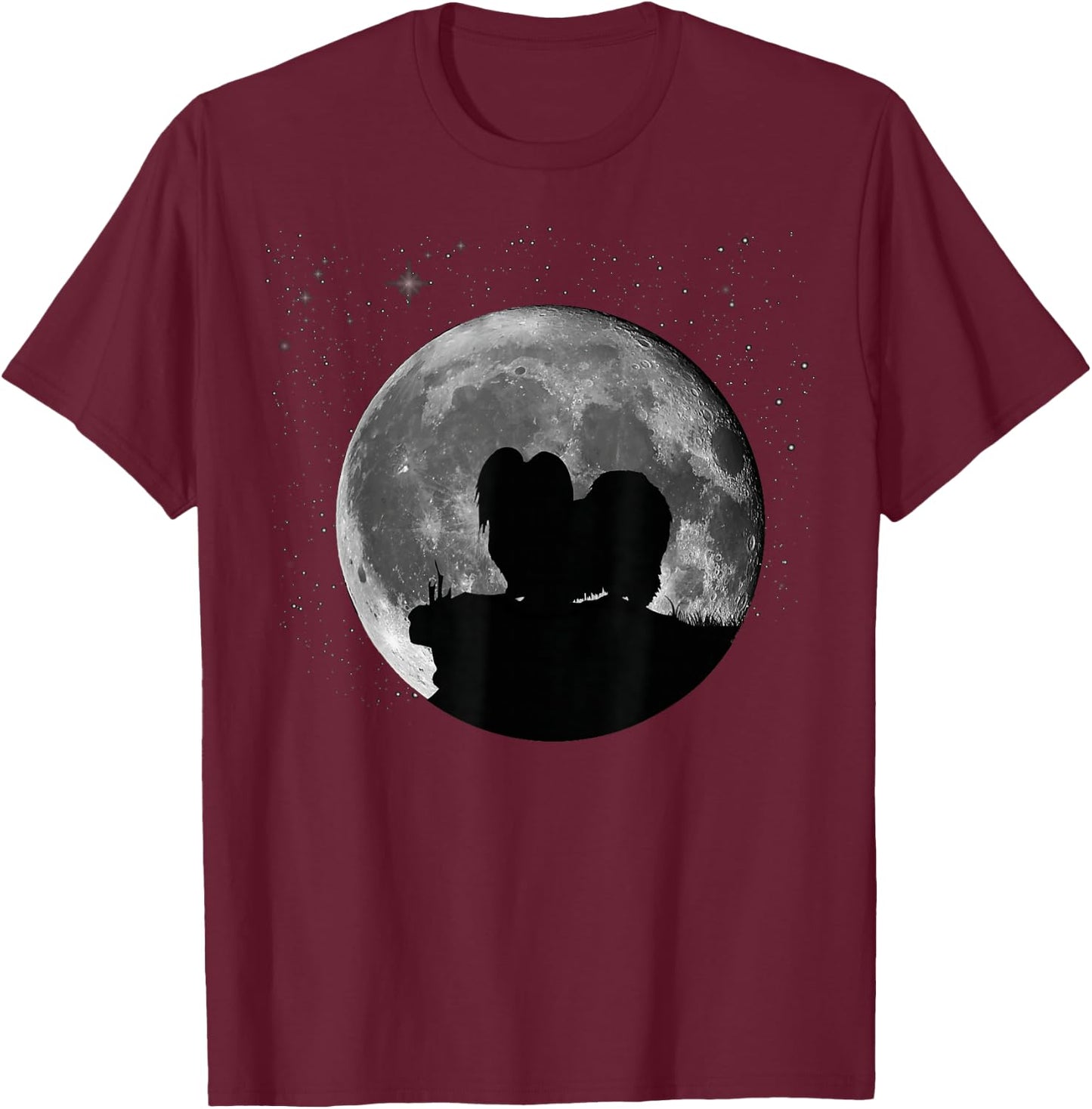 Mi-Ki Dog Moon T-Shirt - T-Shirt | Maroon