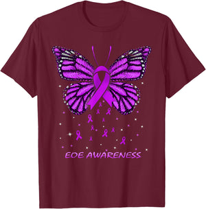 EOE Awareness Butterfly T-Shirt - T-Shirt | Maroon