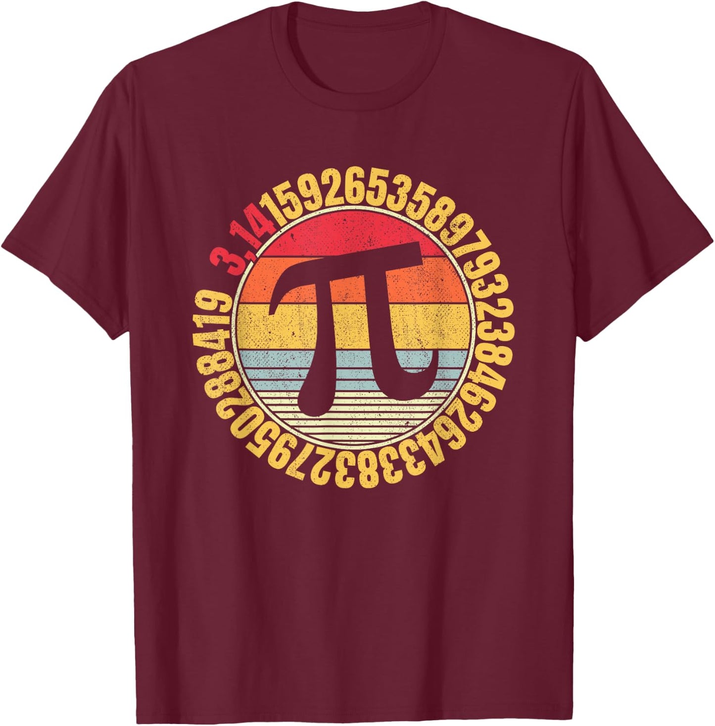 Nerdy Math Pi Symbol Mathlete T-Shirt - T-Shirt | Maroon