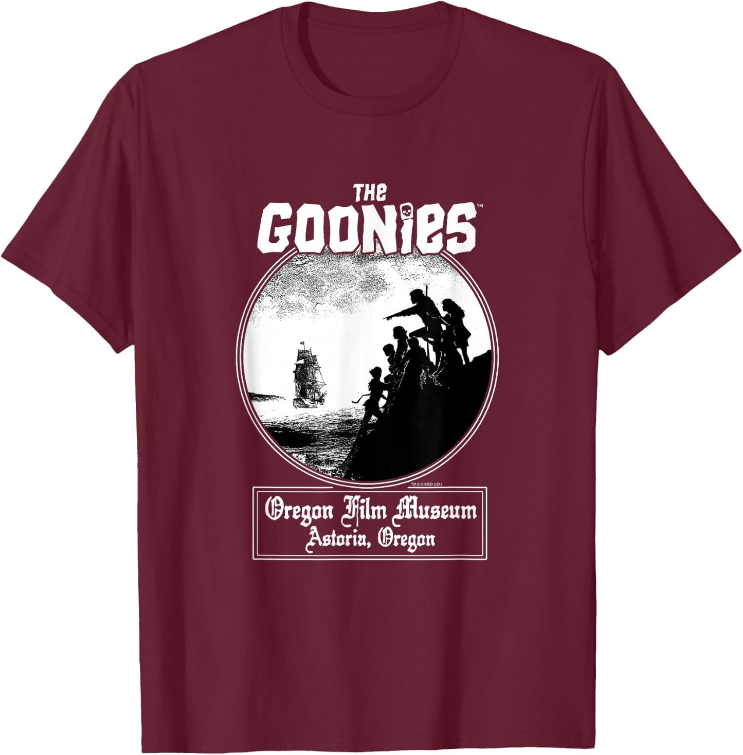 The Goonies Oregon Film Museum Astoria, Oregon Movie T-Shirt - T-Shirt | Maroon