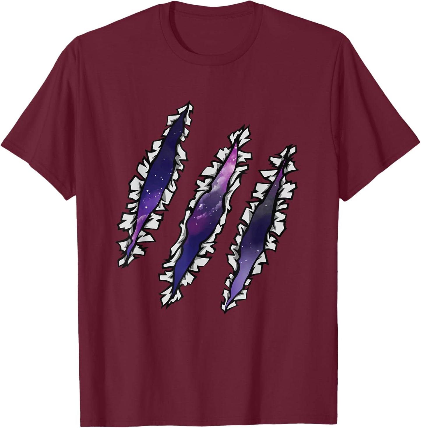 Scratch Galaxy Space T-Shirt - T-Shirt | Maroon