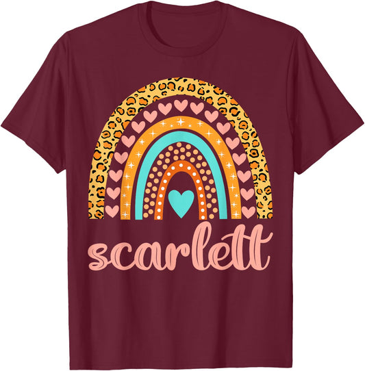 Scarlett Scarlett Name Birthday Shirt Gift T-Shirt - T-Shirt | Maroon