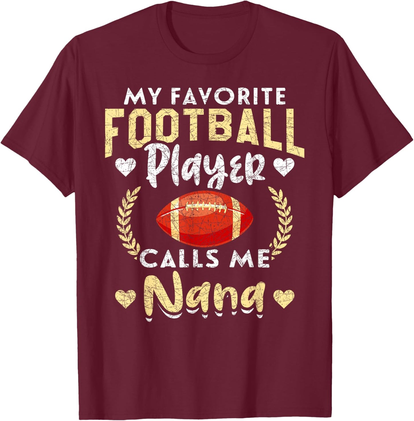 Funny Retired Football Player Grandma Nana American Football T-Shirt - T-Shirt | Maroon