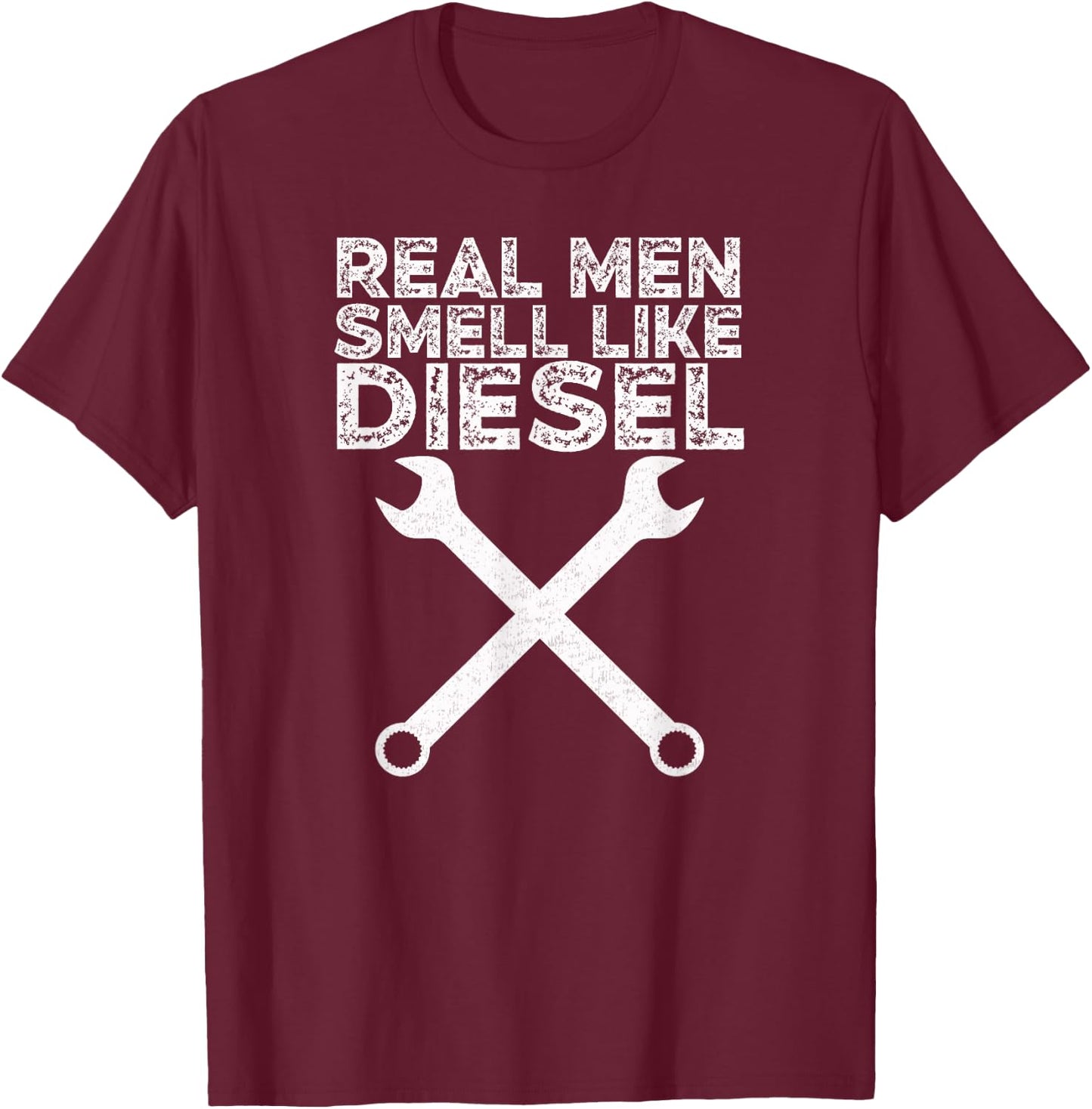 Diesel Shirt Real Men Smell Like Diesel T-Shirt - T-Shirt | Maroon