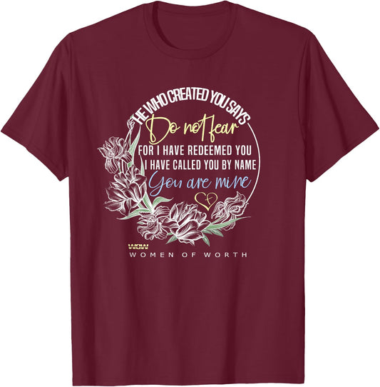 Isaiah 43:1 Bible Verse Do Not Fear T-Shirt - T-Shirt | Maroon