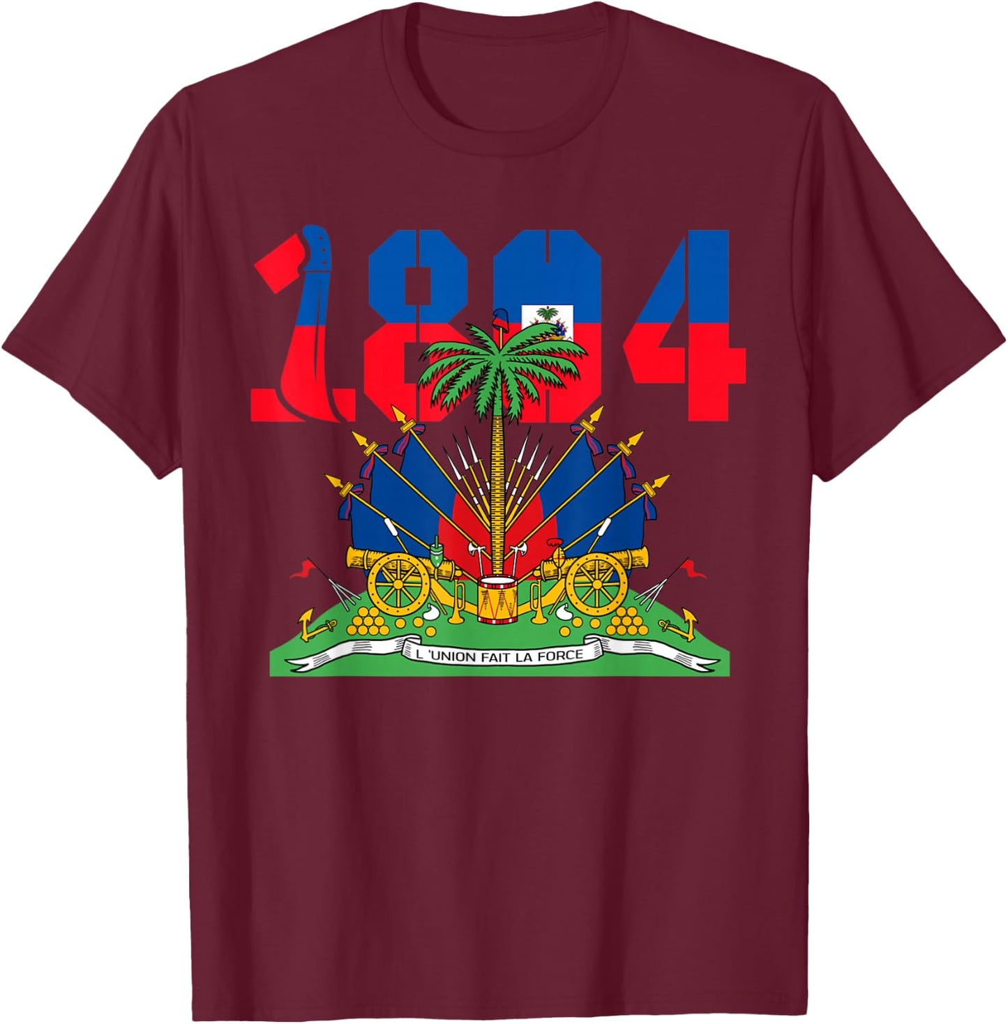 Haitian Revolution 1804 Flag Day T-Shirt - T-Shirt | Maroon