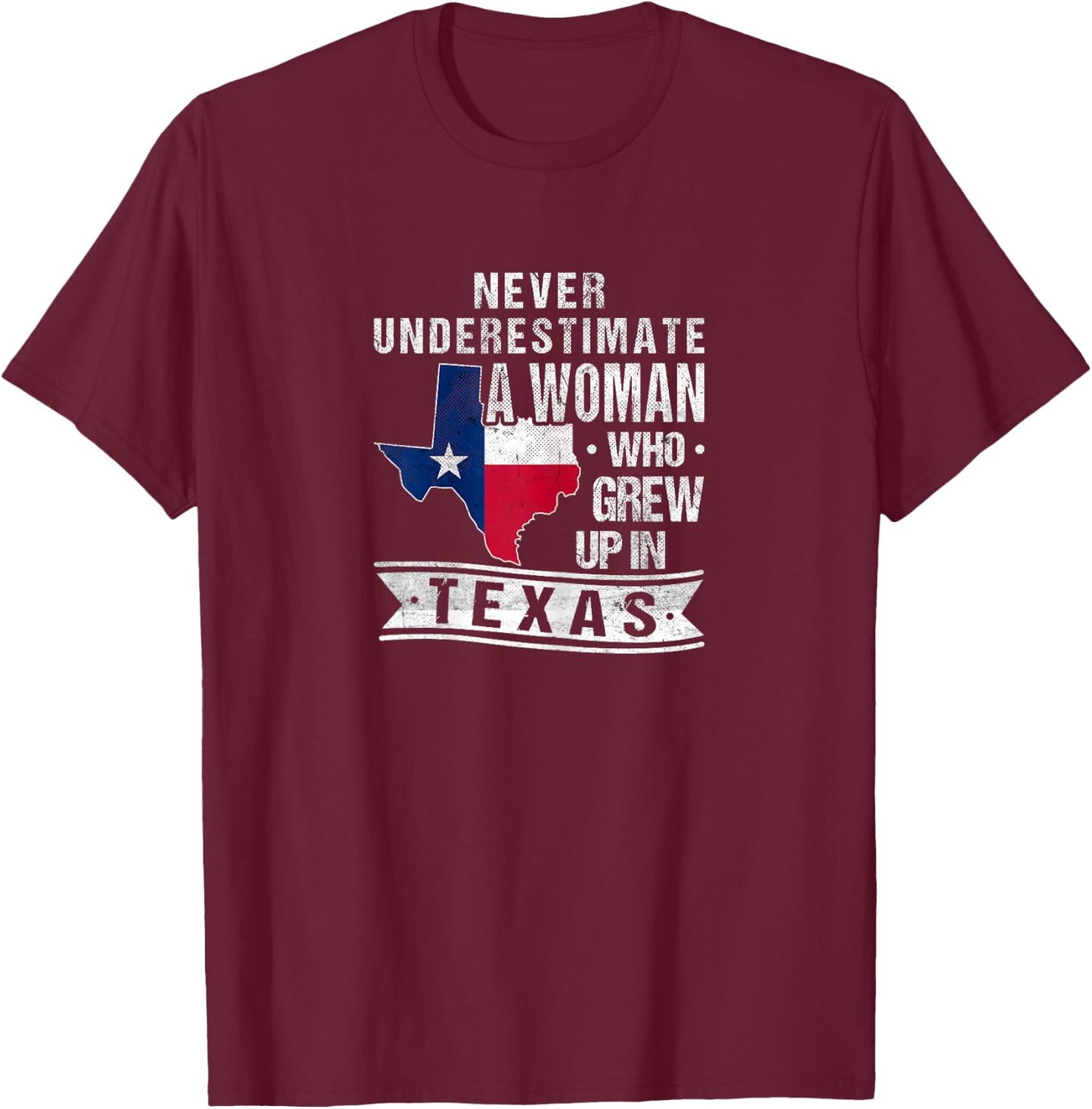 Texas Flag Map Vintage Texas Girl T-Shirt - T-Shirt | Maroon