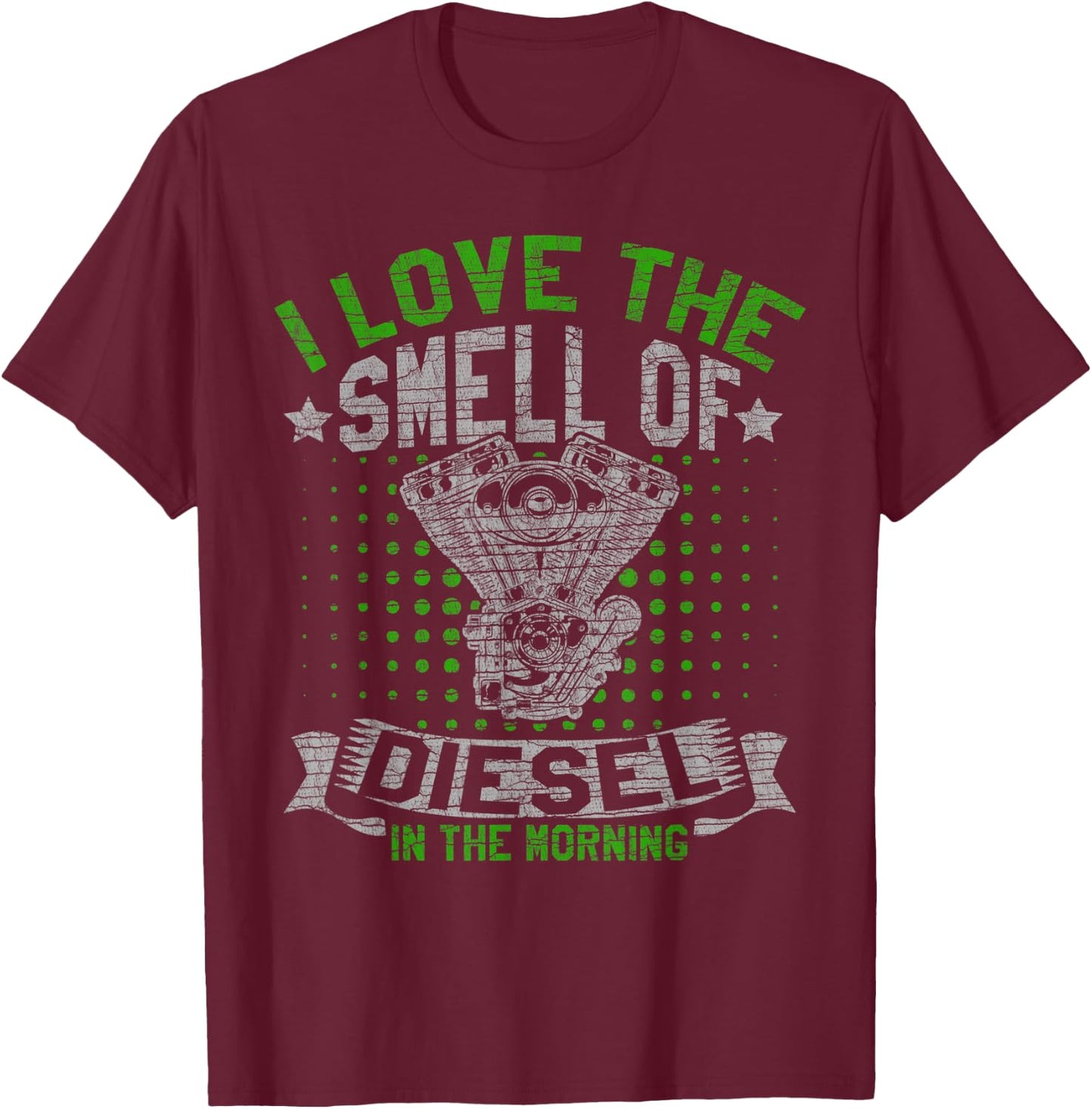 Diesel in the Morning for Truck Driver T-Shirt - T-Shirt | Maroon