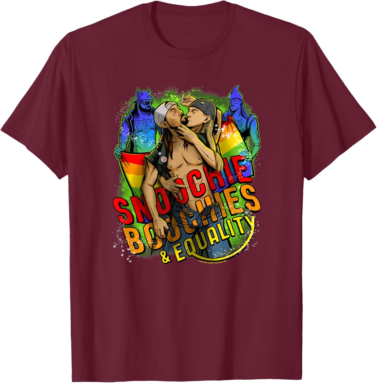 Jay and Silent Bob Pride Snoochie Boochies & Equality T-Shirt - T-Shirt | Maroon