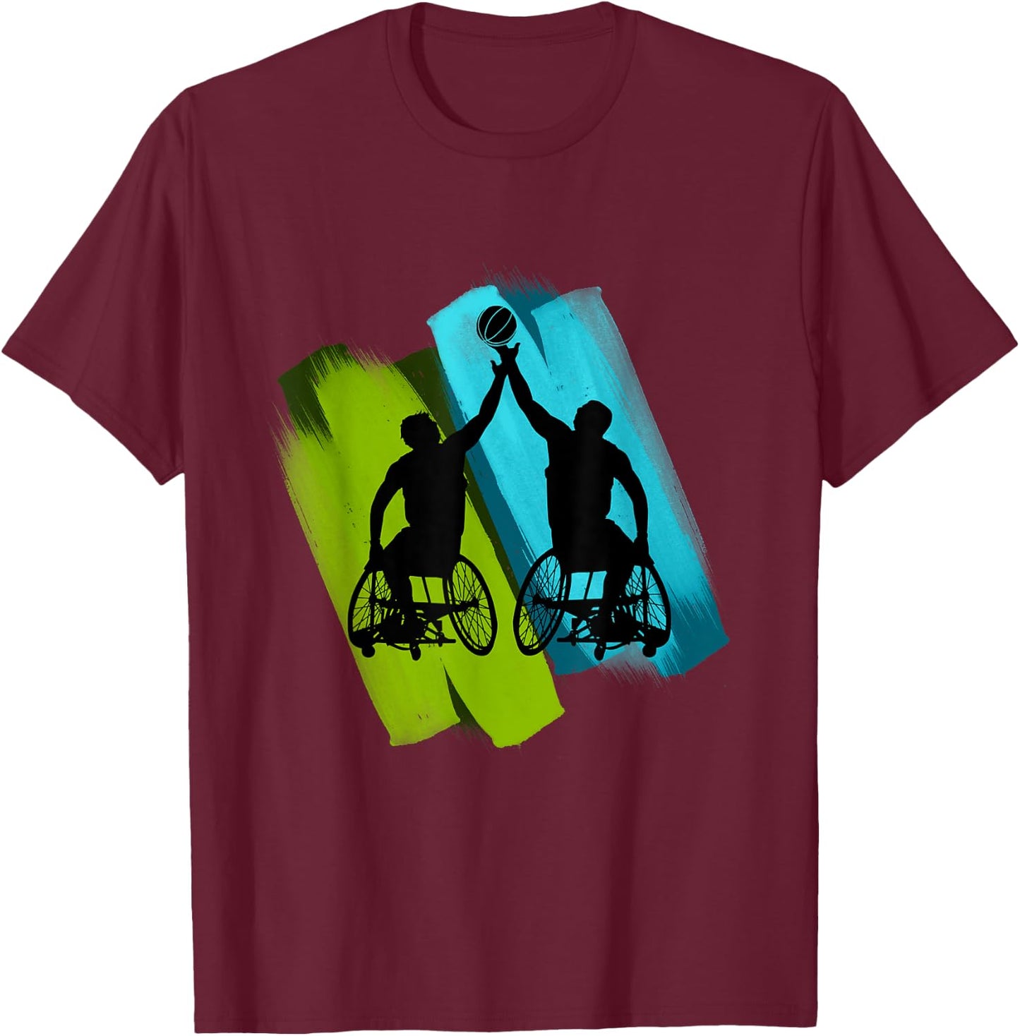 Cool Wheelchair Basketball Game T-Shirt - T-Shirt | Maroon