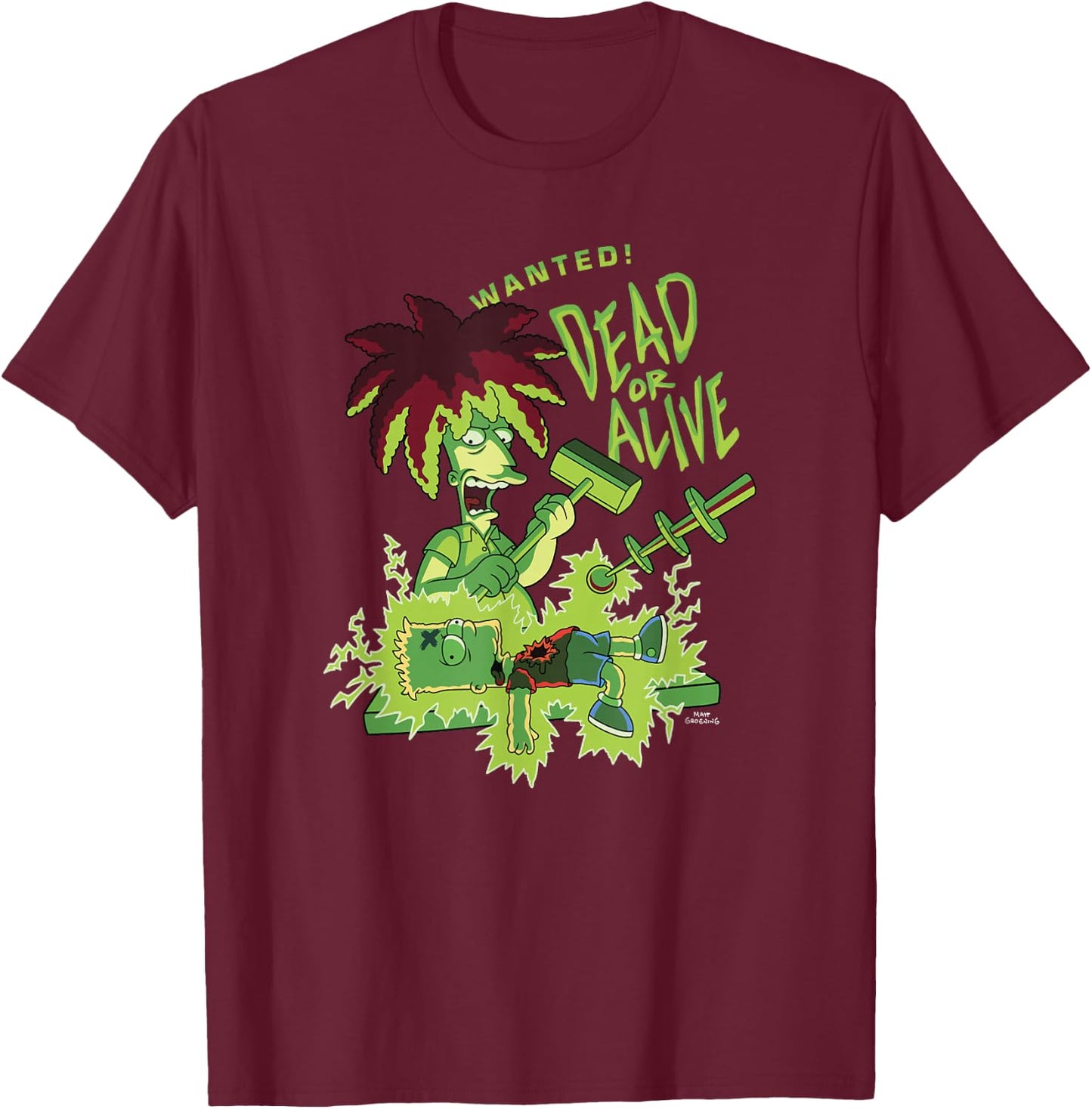 The Simpsons: Treehouse of Horror Halloween Sideshow Bob T-Shirt - T-Shirt | Maroon