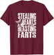 Stealing hearts and blasting farts - cute dog Men Women T-Shirt - T-Shirt | Maroon