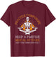 Skeleton Yoga Practice Composure Positive Mental Attitude T-Shirt - T-Shirt | Maroon