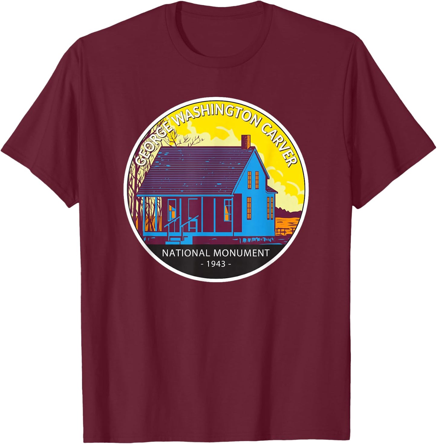 George Washington Carver National Monument Vintage T-Shirt - T-Shirt | Maroon