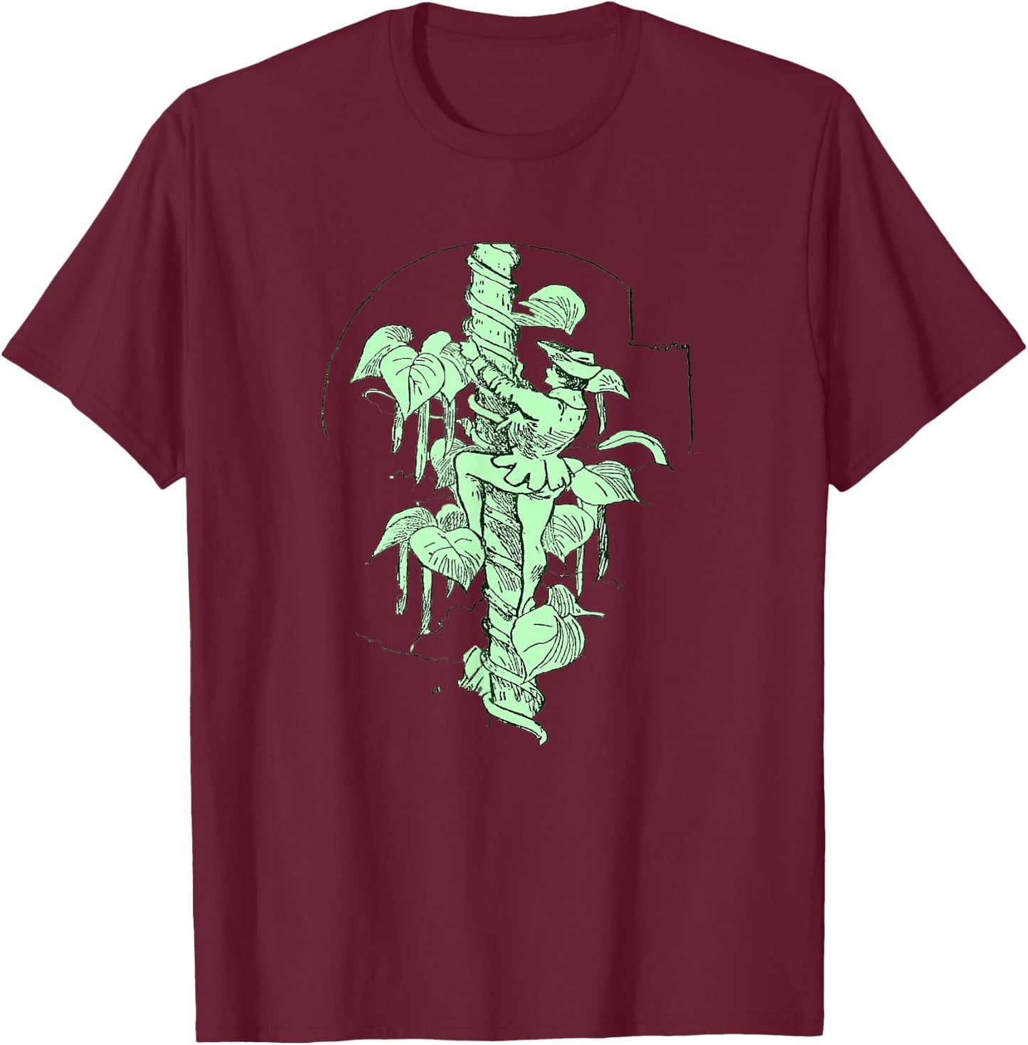Jack and The Beanstalk - Climbing Up T-Shirt - T-Shirt | Maroon