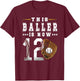 12th Birthday Baseball Boy Twelve Year Old Baseball Player T-Shirt - T-Shirt | Maroon