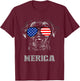 Labrador Retriever Patriotic Dog Merica 4th of July USA Flag T-Shirt - T-Shirt | Maroon